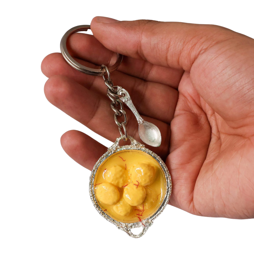 Rasmalai Miniature Keychain