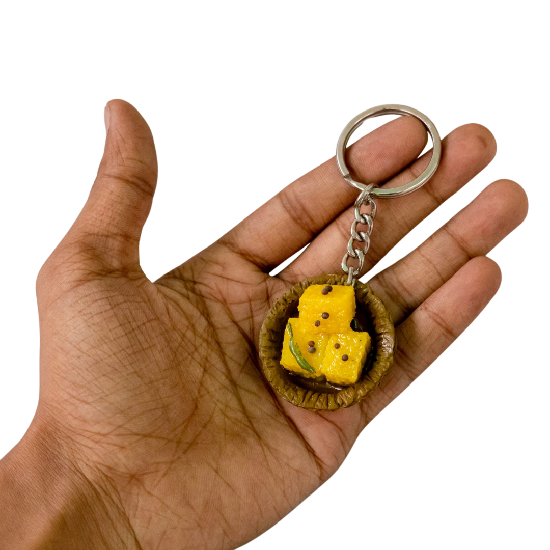 Dhokla miniature keychain