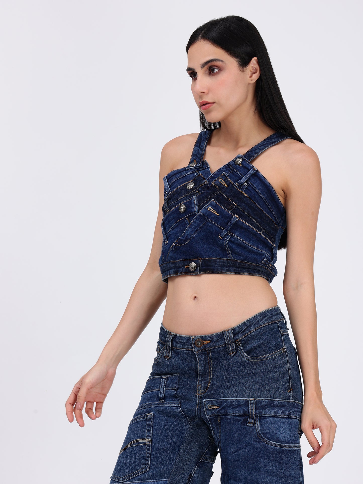 WAIST BELT TOP BLUE