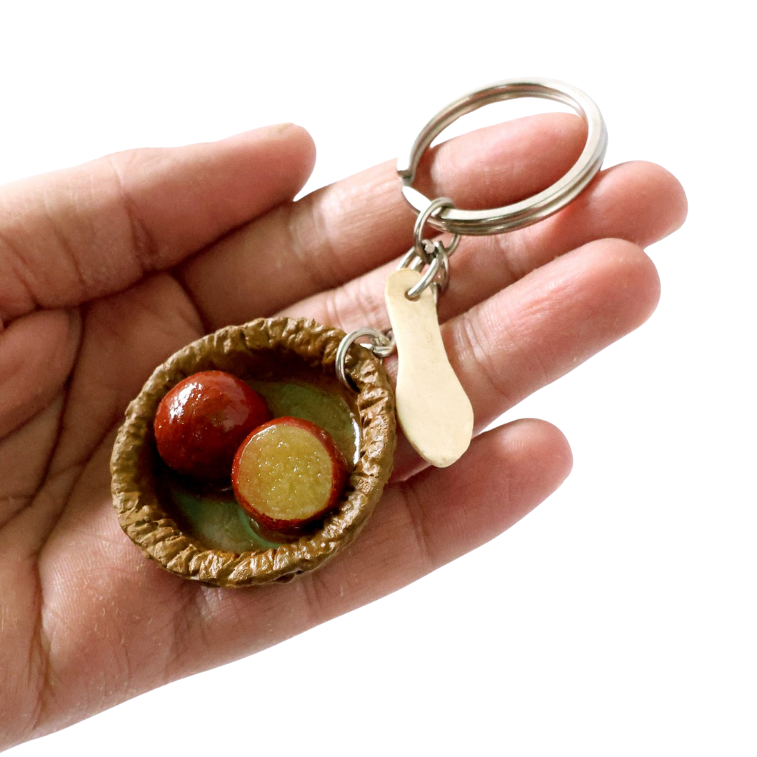 Gulab Jamun Miniature Keychain