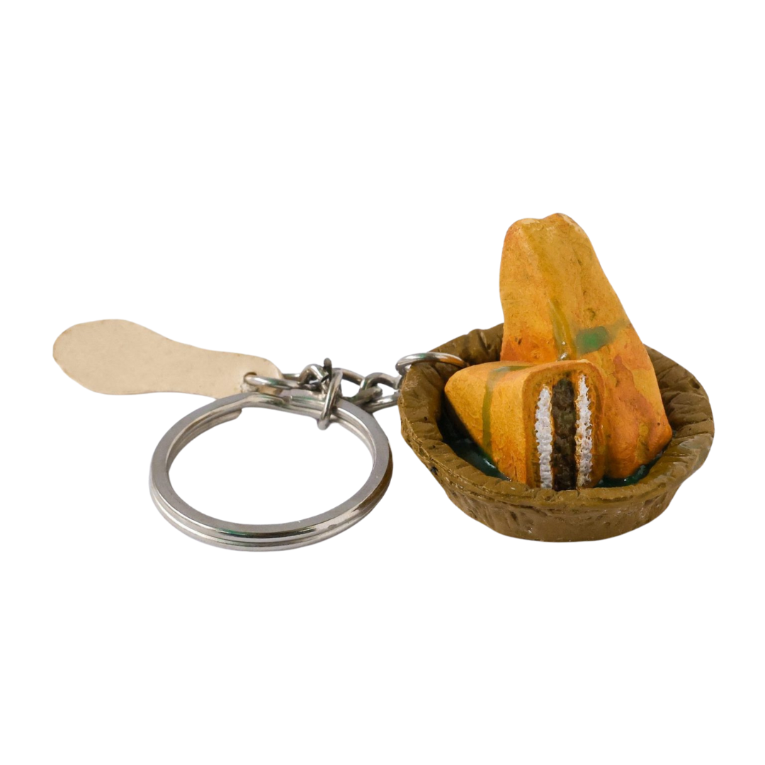 Bread Pakora Miniature Keychain