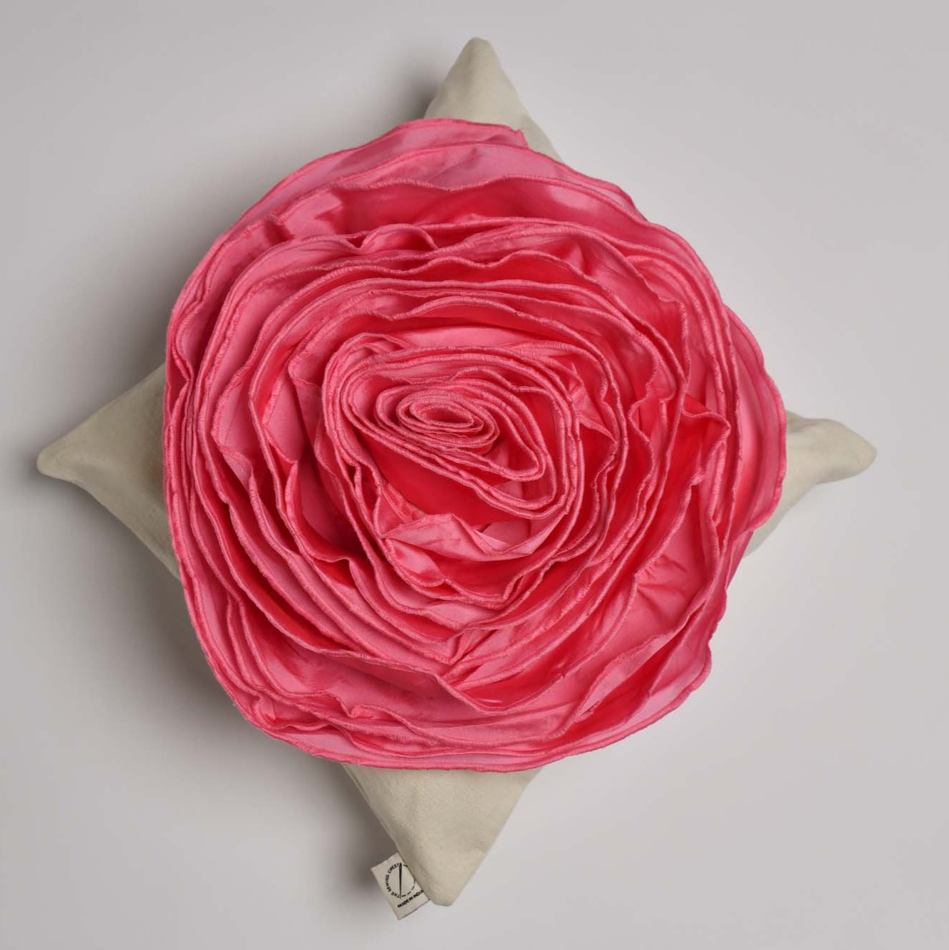 Ruffled Rose Cushion Cover (Set Of Two)