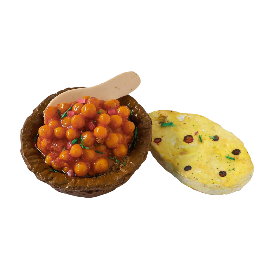 Chole with Kulcha Miniature Fridge Magnet