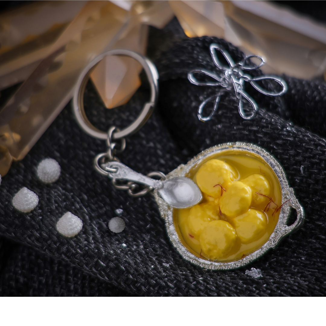 Rasmalai Miniature Keychain