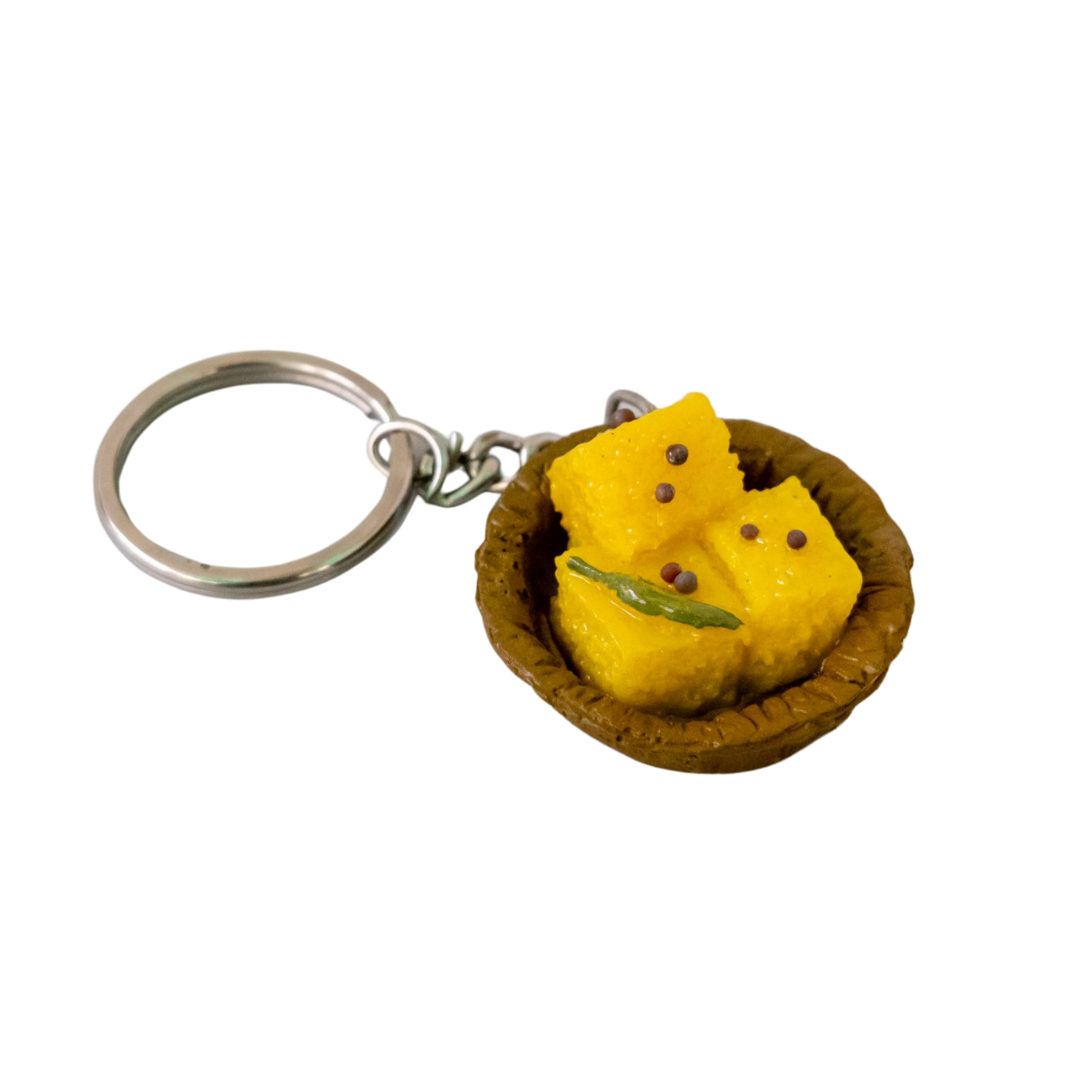 Dhokla miniature keychain