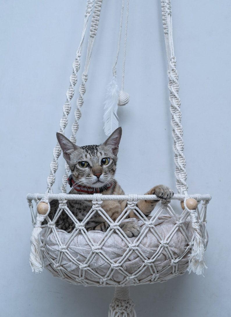 Cat Pleasure waves - Macrame Cat Hammock