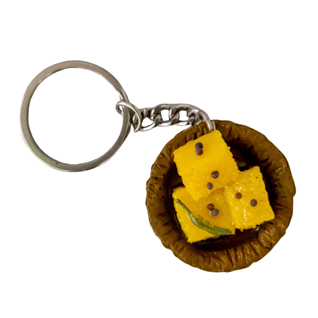 Dhokla miniature keychain