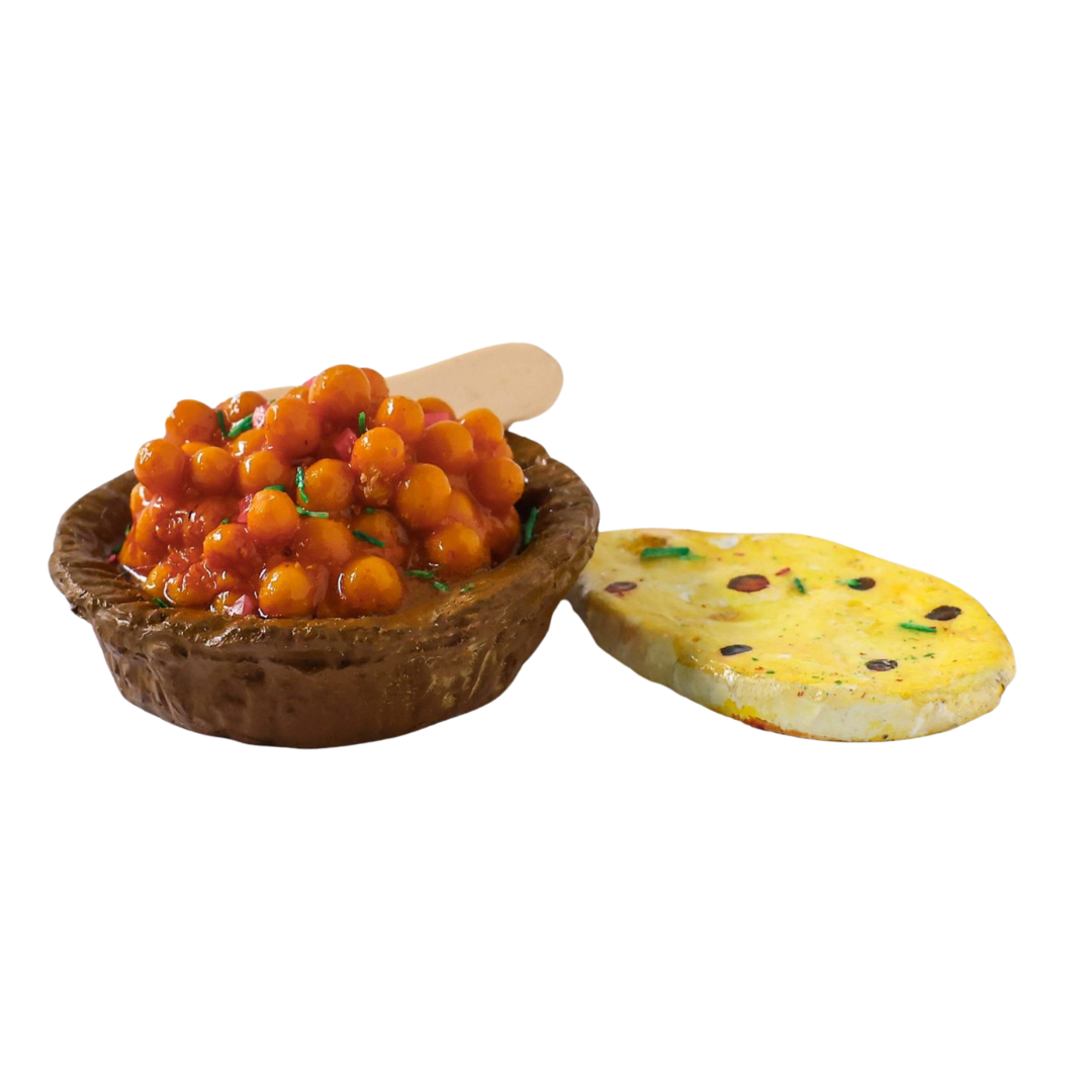 Chole with Kulcha Miniature Fridge Magnet