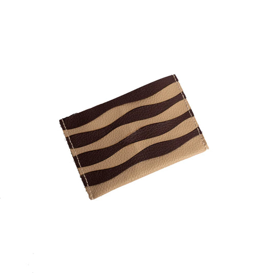 Handcrafted And Upcycled Card Cases - Waves (Coffee Brown)