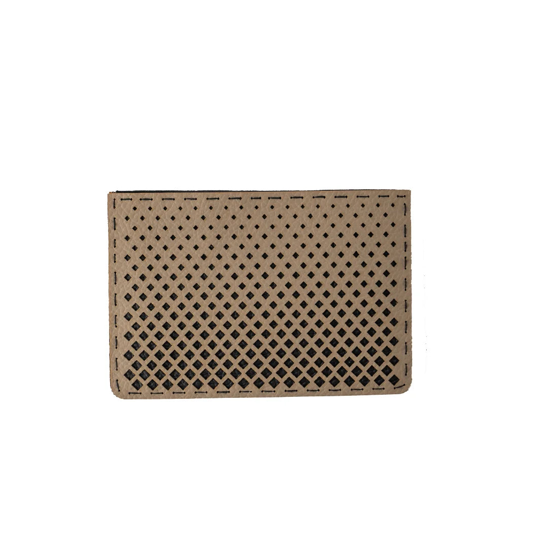 Handcrafted And Upcycled Card Cases - Polka (Brown)