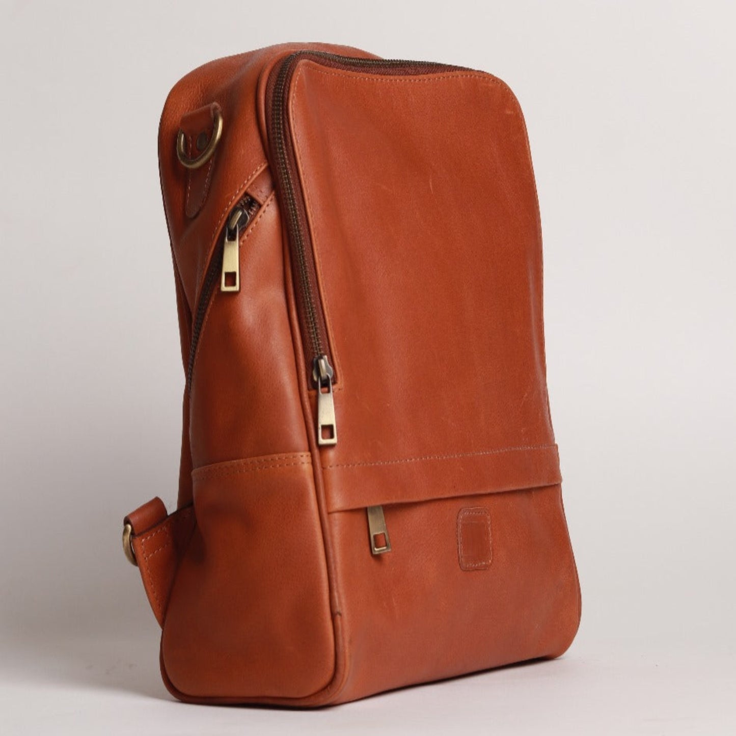 Little Luxe Genuine Leather Backpack Tan Touch