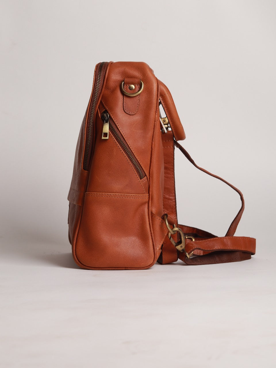 Little Luxe Genuine Leather Backpack Tan Touch