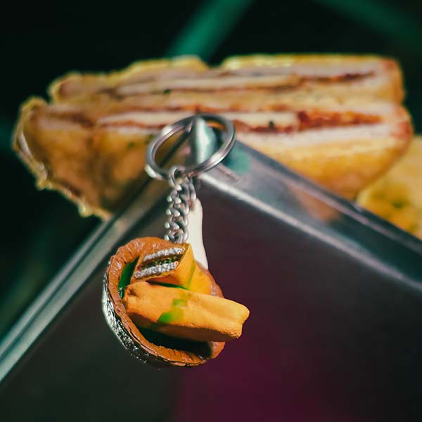 Bread Pakora Miniature Keychain