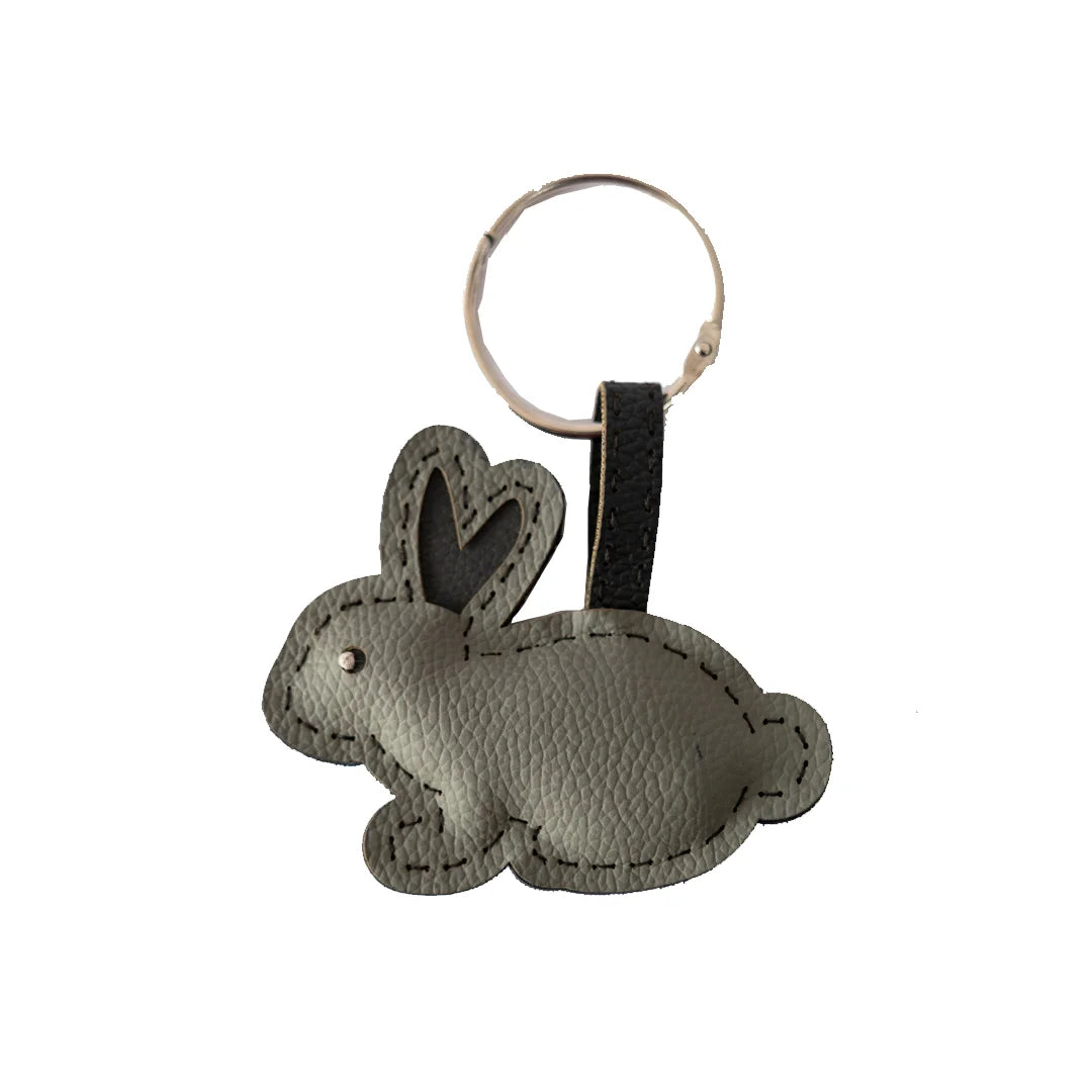 Upcycled Hand Made Elephant Key Chain - Bunny