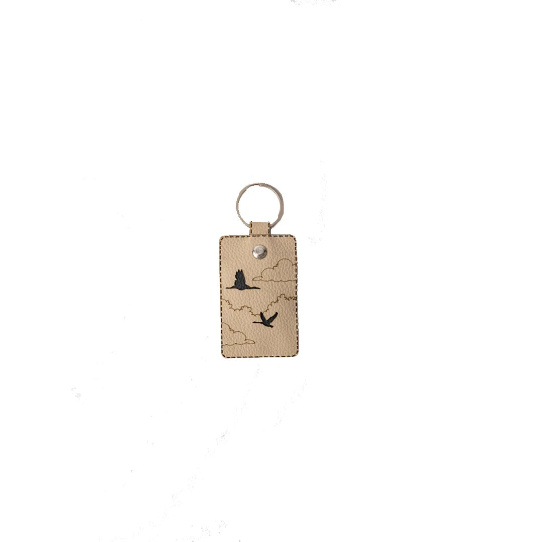 Upcycled and Handmade key chain - Love Birds