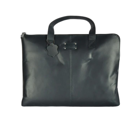 Handy Held Genuine Leather Laptop Bag Midnight Blue