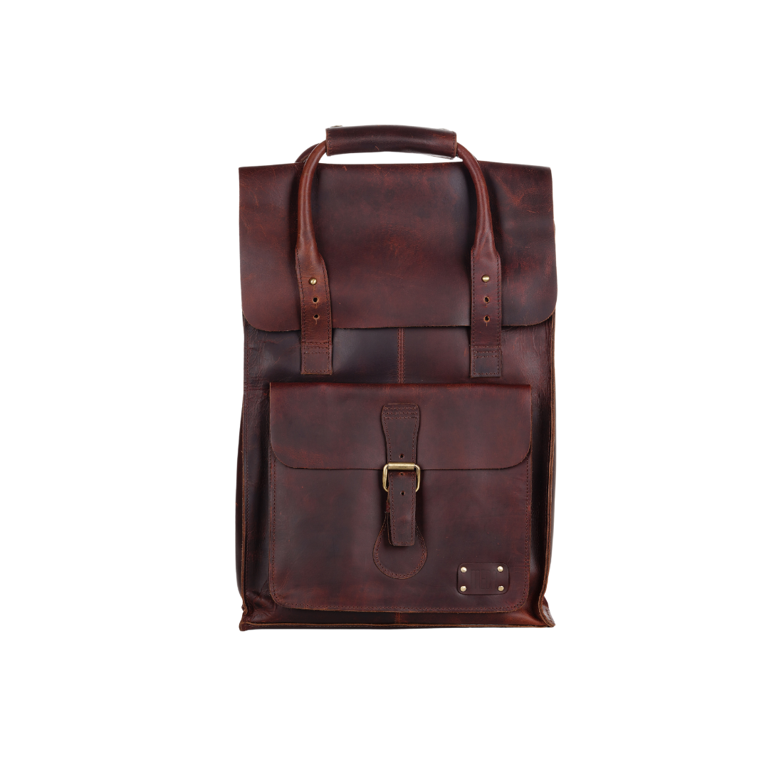 Timeless Genuine Leather Backpack Sepia Wine