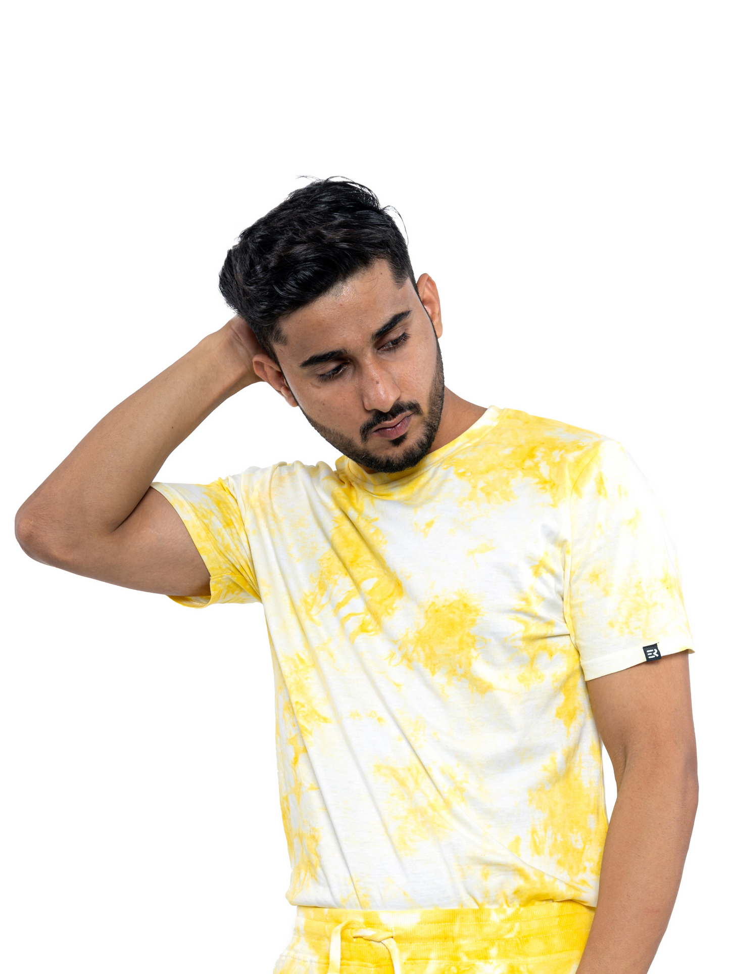 Grey Tie & Dye Round Neck T-Shirts - Men