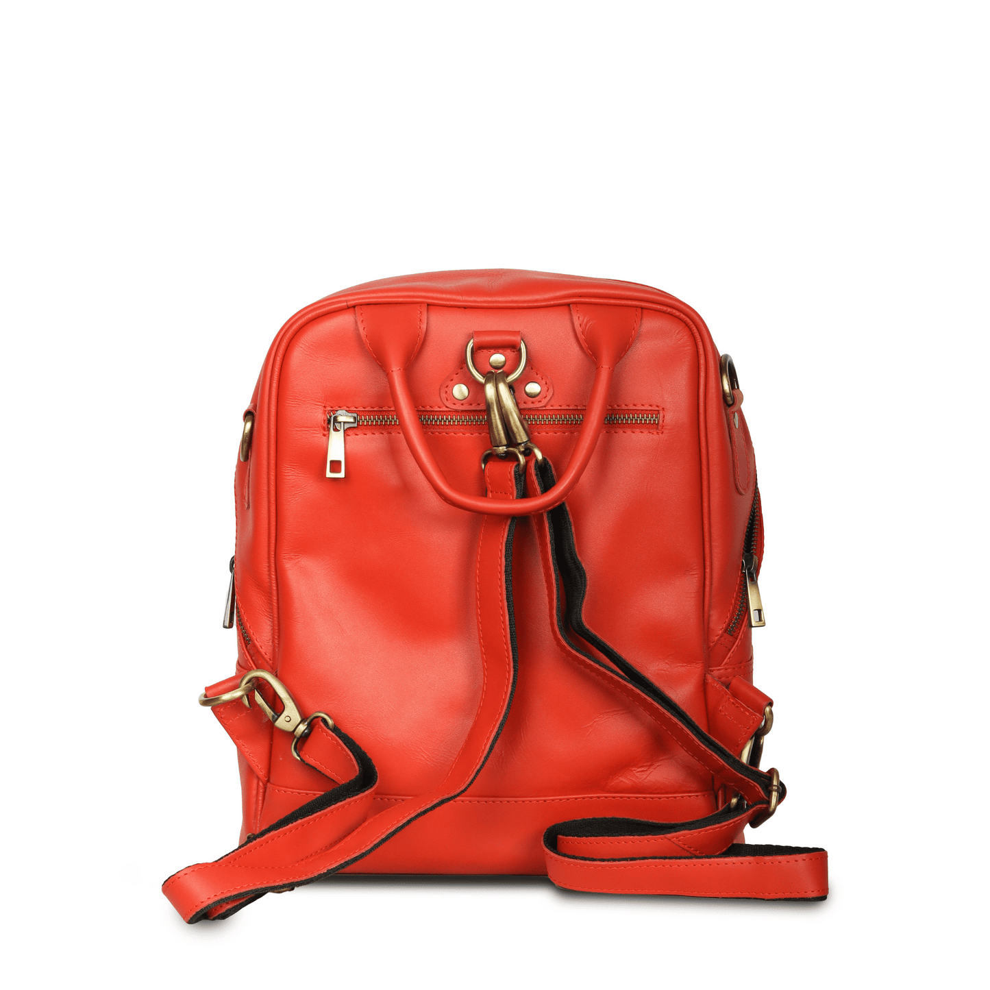 Little Luxe Genuine Leather Backpack Orange Touch