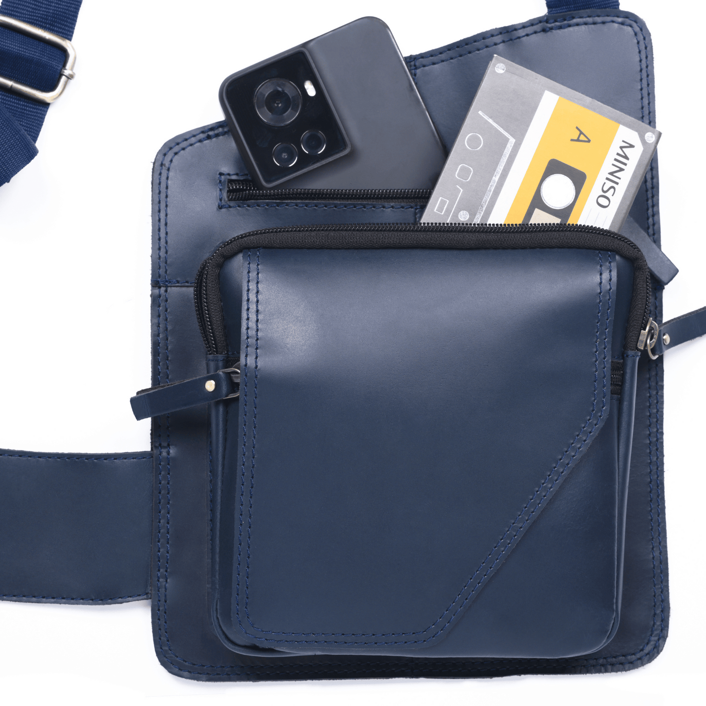 Mini Rover Genuine Leather Chest Bag Midnight Blue