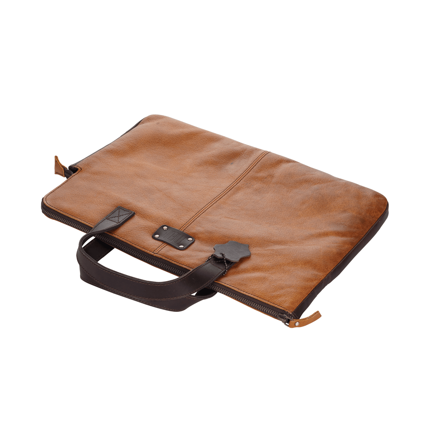Handy Held Genuine Leather Laptop Bag Brown Tan