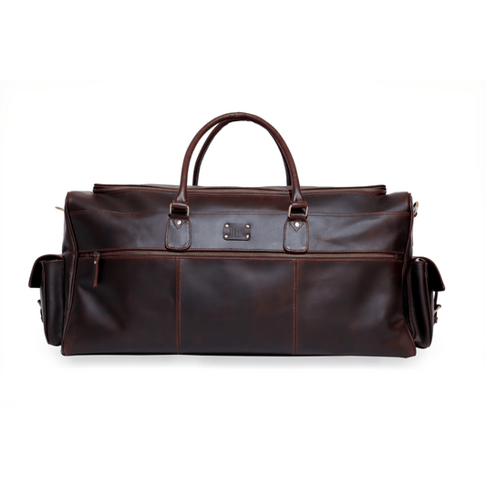 Voyage Ready Genuine Leather Duffle Bag Muddy Brown