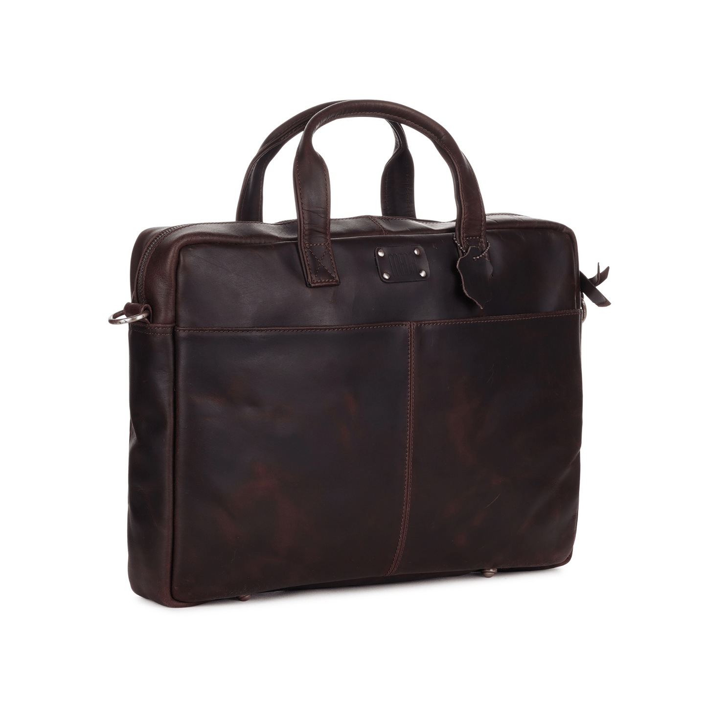 Elite Slimcase Genuine Leather Laptop Brief Case Muddy Brown