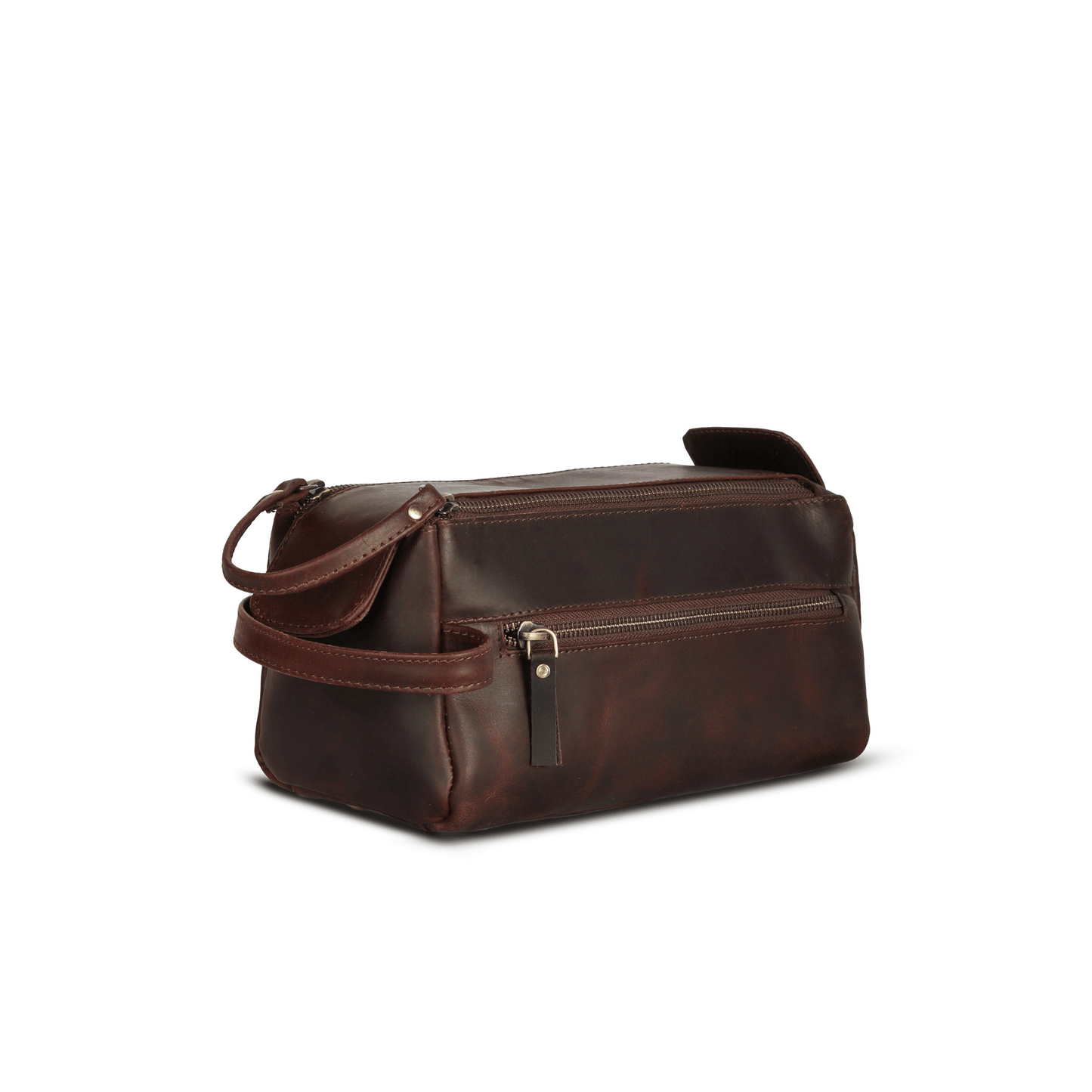 Travel Mate Genuine Leather Tolietry Bag Muddy Brown