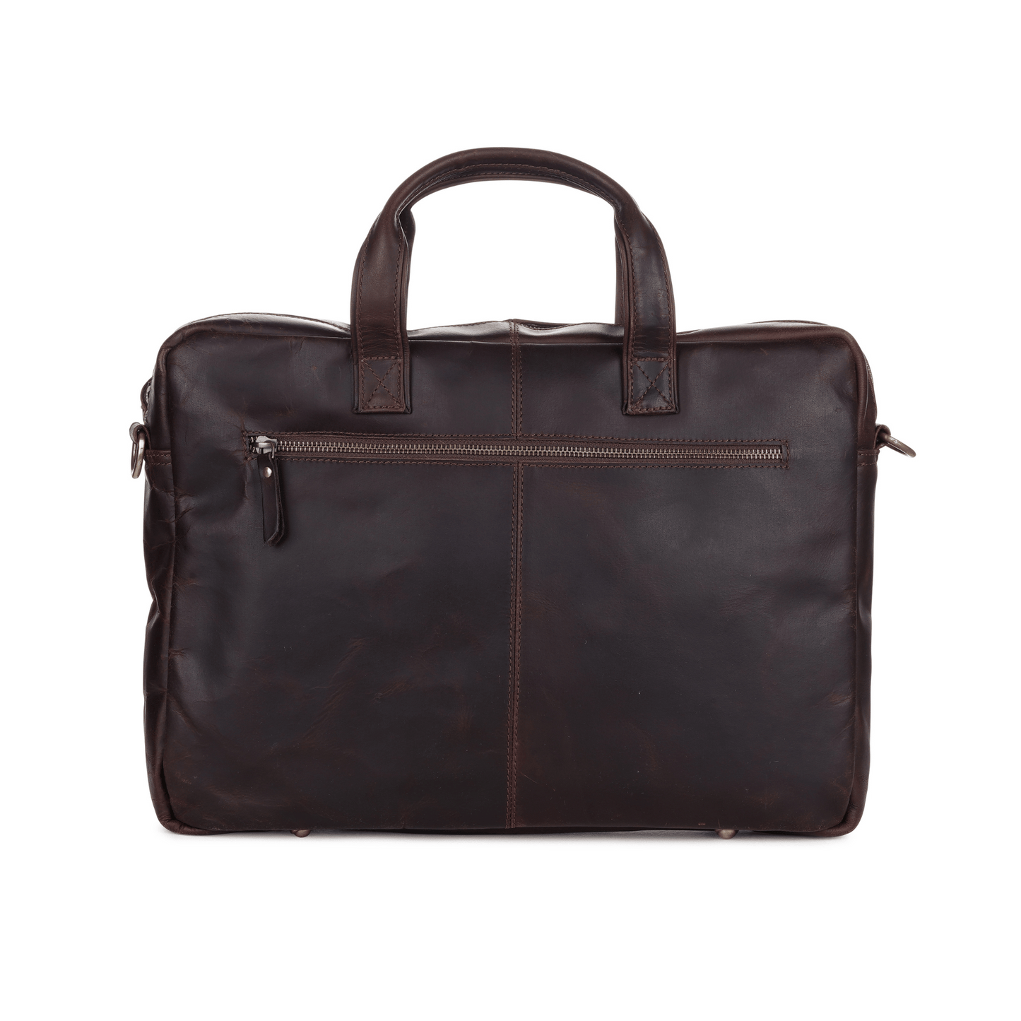 Elite Slimcase Genuine Leather Laptop Brief Case Muddy Brown