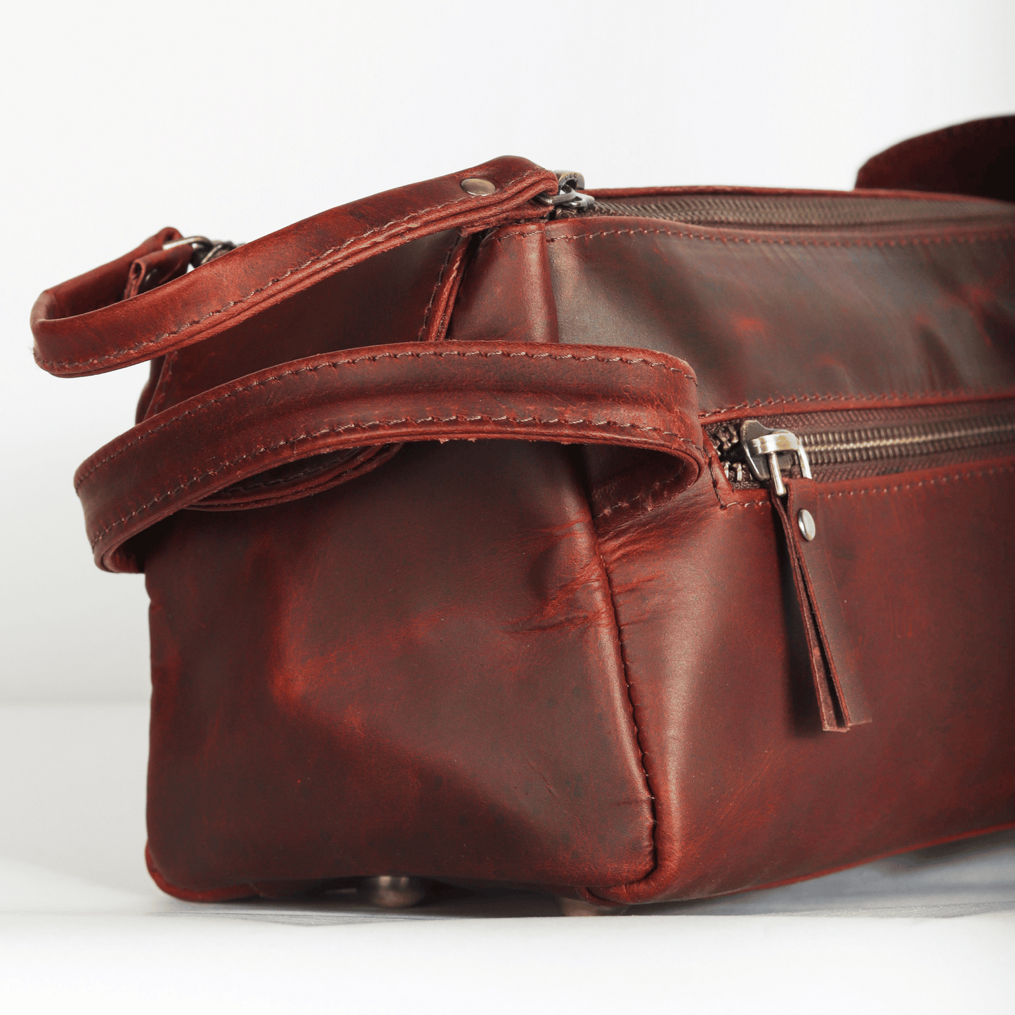 Travel Mate Genuine Leather Tolietry Bag Sepia Wine