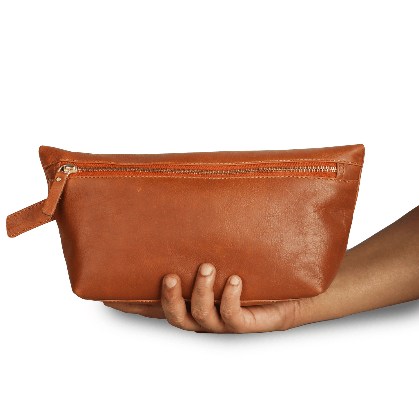 Carry Adventure Genuine Leather Makeup Pouch Tan Touch