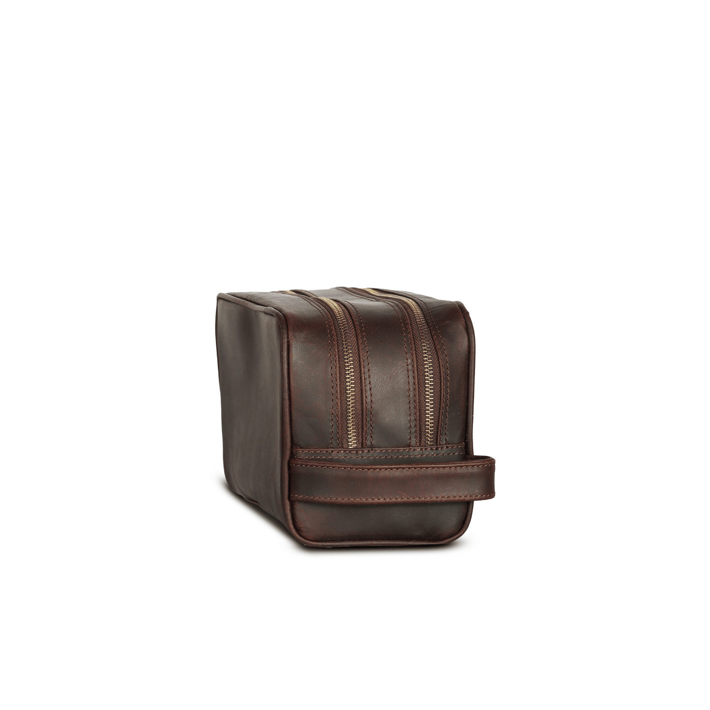 Travel Refresh Genuine Leather Tolietry Bag Muddy Brown