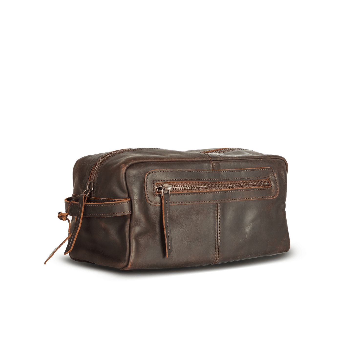ON the go pouch Genuine Leather Tolietry Bag Muddy Brown