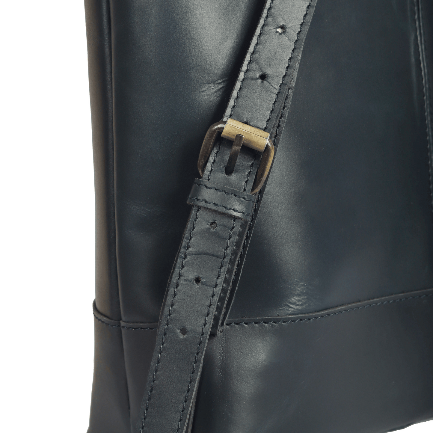 Techtrek Genuine Leather Bagpack Midnight Blue