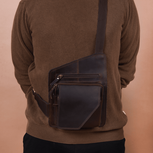 Mini Rover Genuine Leather Chest Bag Muddy Brown