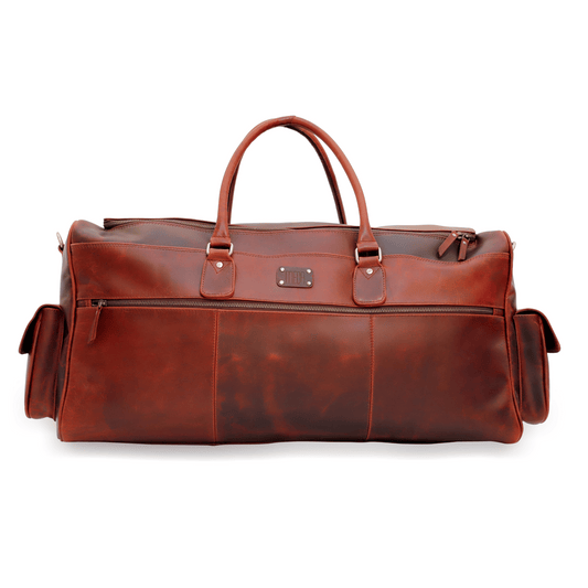 Voyage Ready Genuine Leather Duffle Bag Sepia Wine