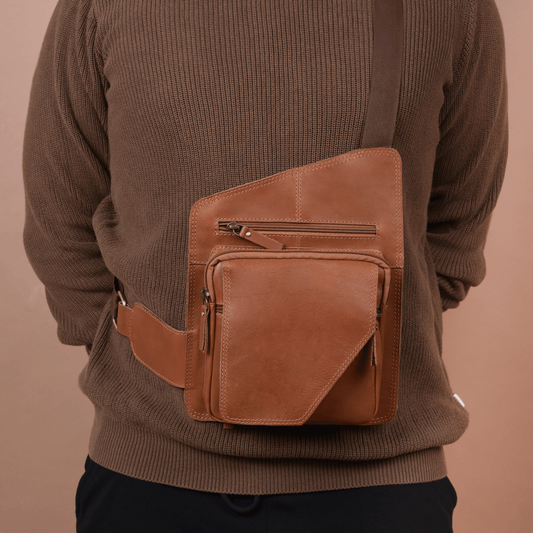 Mini Rover Genuine Leather Chest Bag Tan Touch