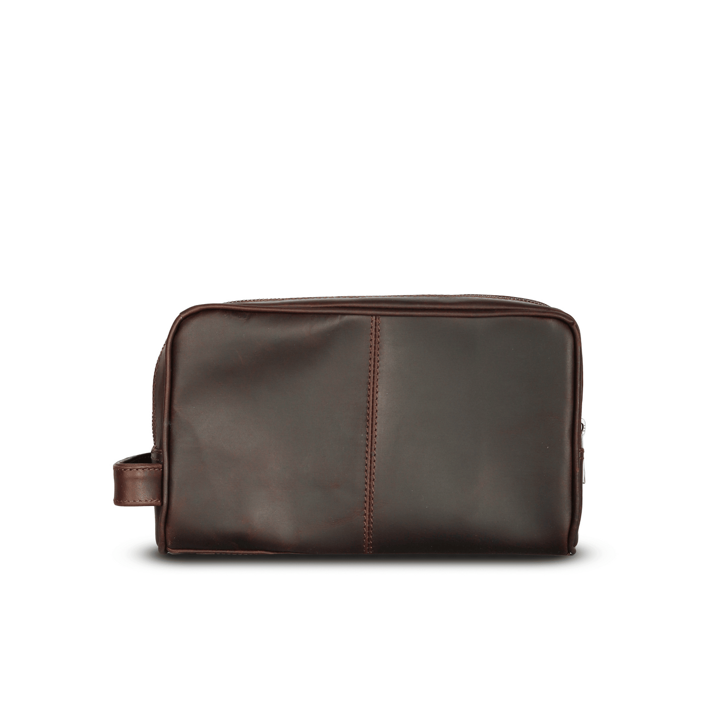 Travel Refresh Genuine Leather Tolietry Bag Muddy Brown