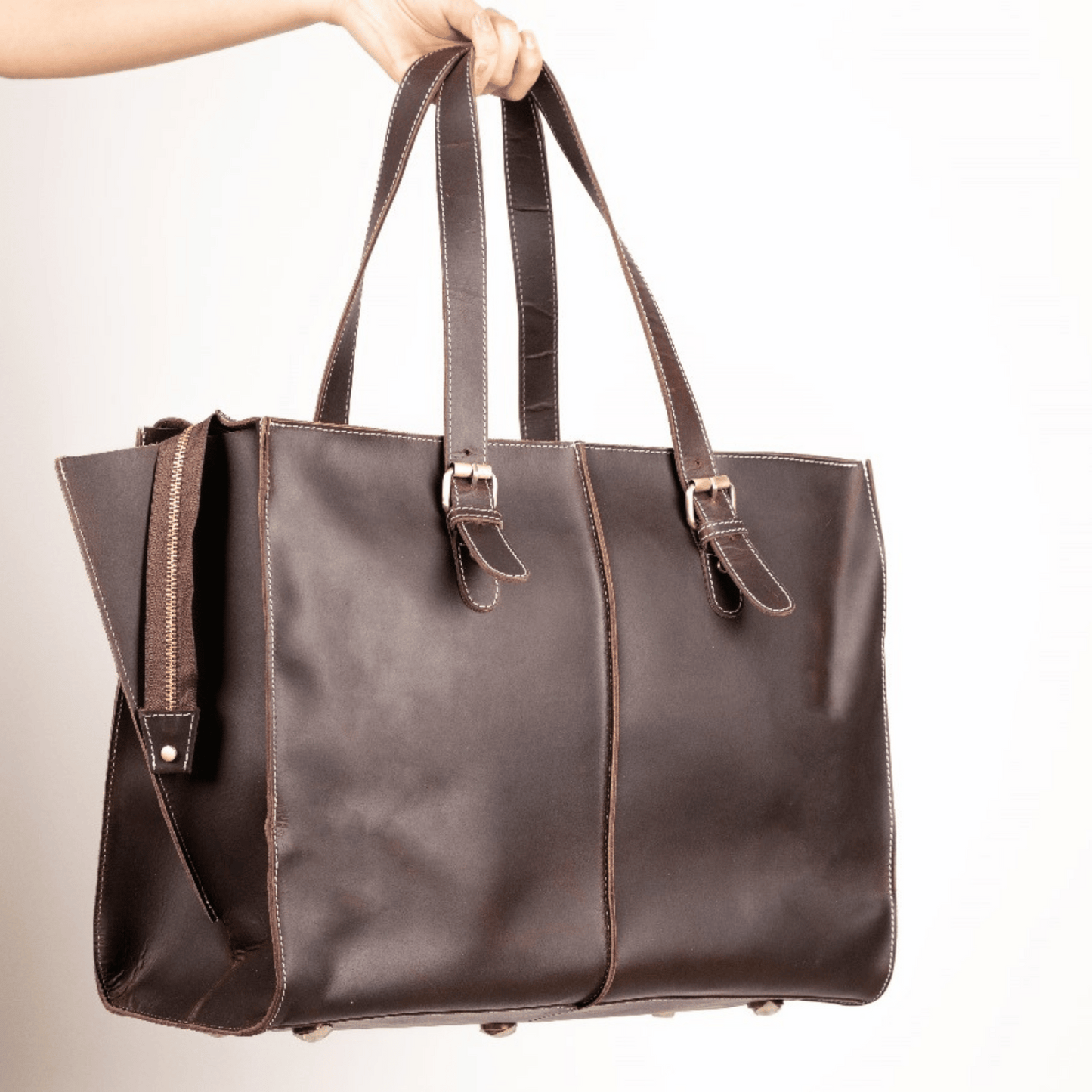 Shopper Tote Bag Big Size Muddy Brown