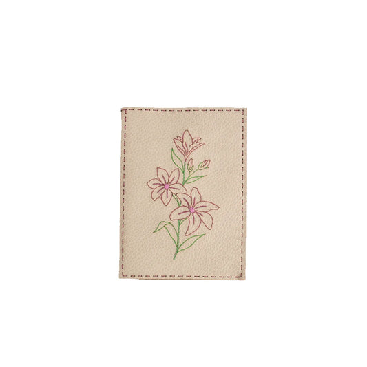 Hand Made And Upcycled Designer Wallets - Flower Embroidery (Pink)