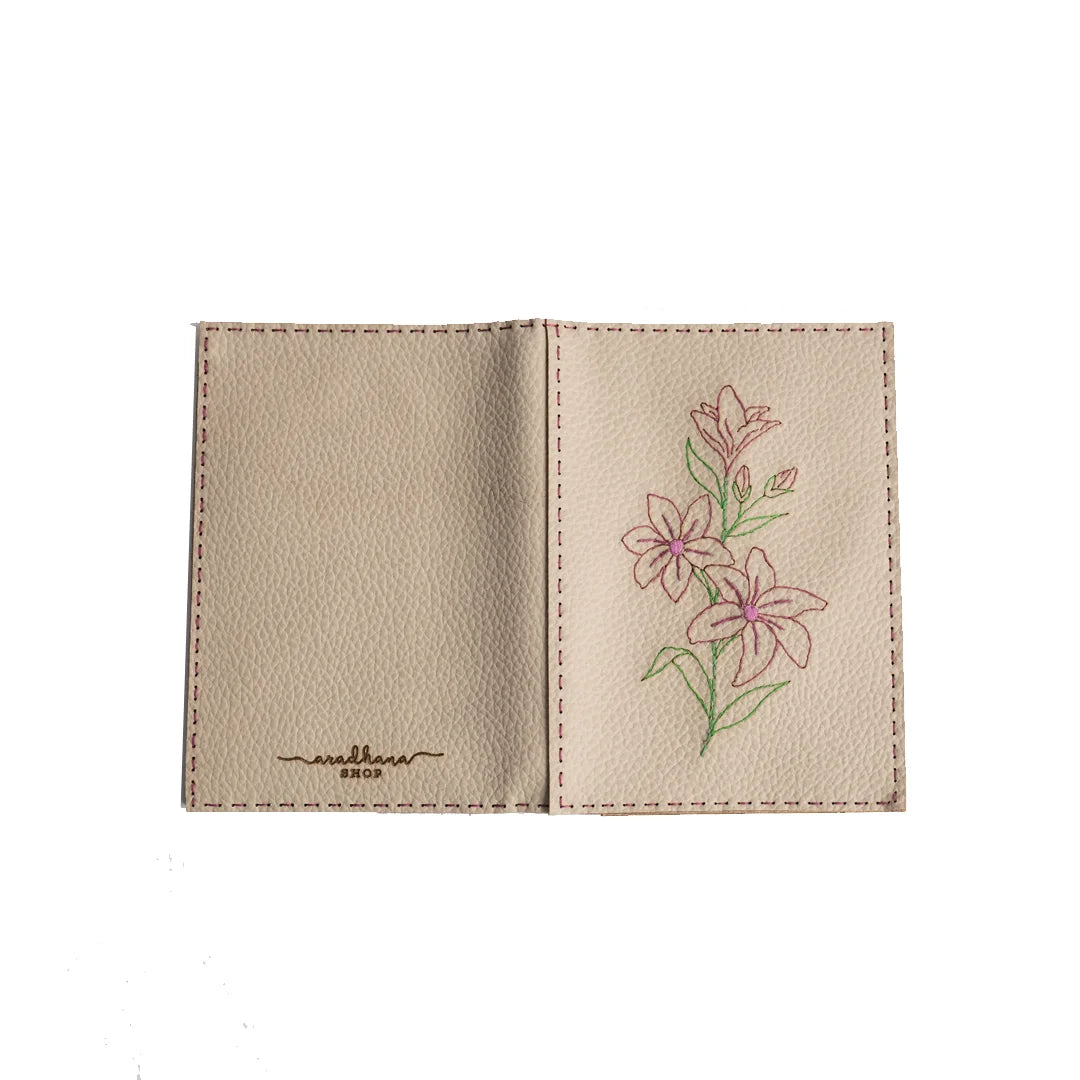 Hand Made And Upcycled Designer Wallets - Flower Embroidery (Pink)