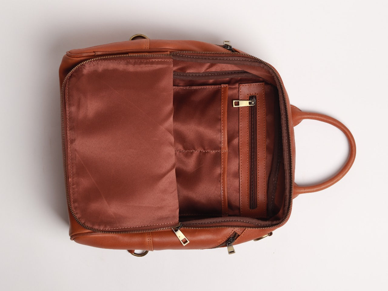 Little Luxe Genuine Leather Backpack Tan Touch