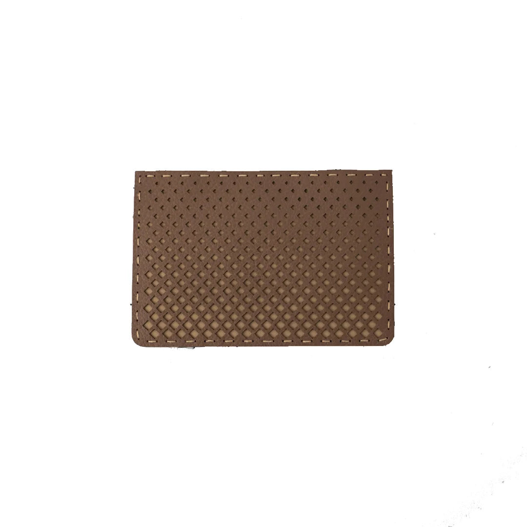 Handcrafted And Upcycled Card Cases - Polka (Brown)