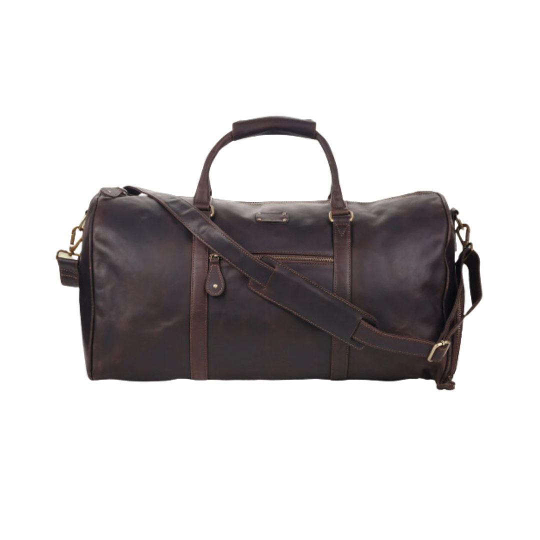 Classic Hold Genuine Leather Duffle Bag Muddy Brown