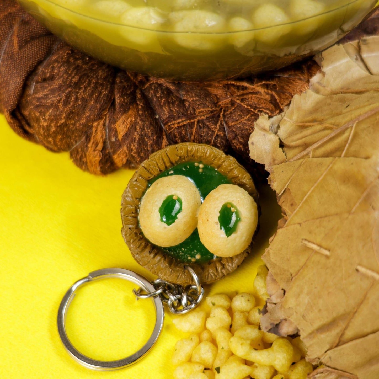 Pani Puri Miniature Keychain