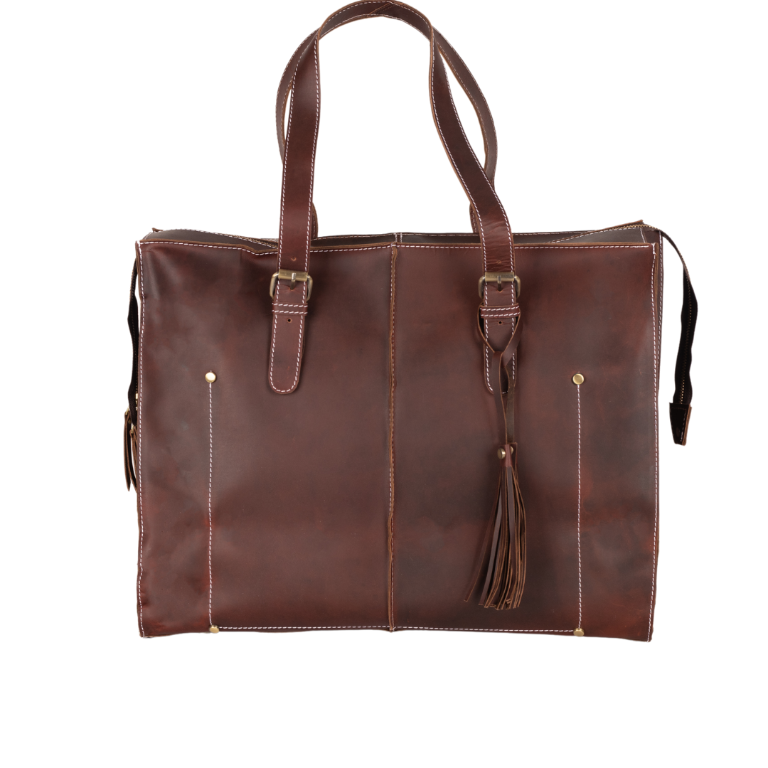 Shopper Tote Bag Big Size Muddy Brown